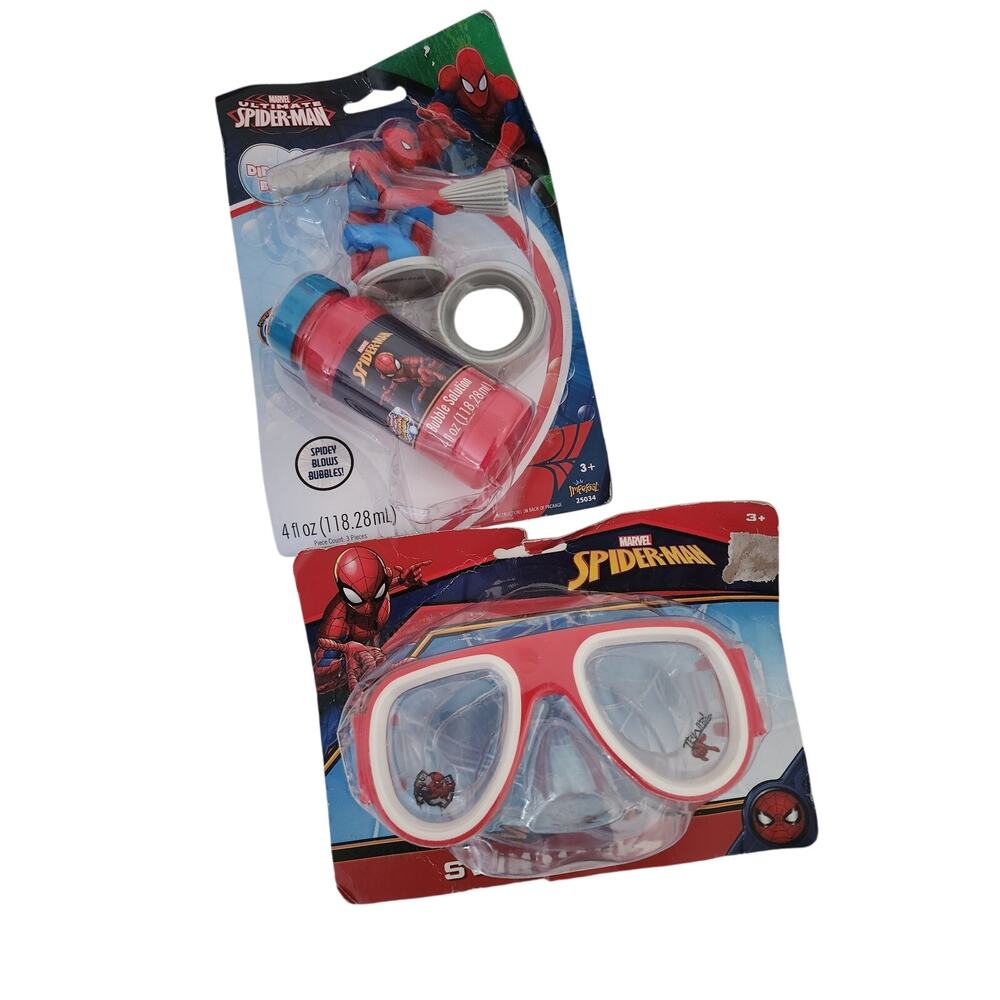 New Spiderman swim googles and bubbles